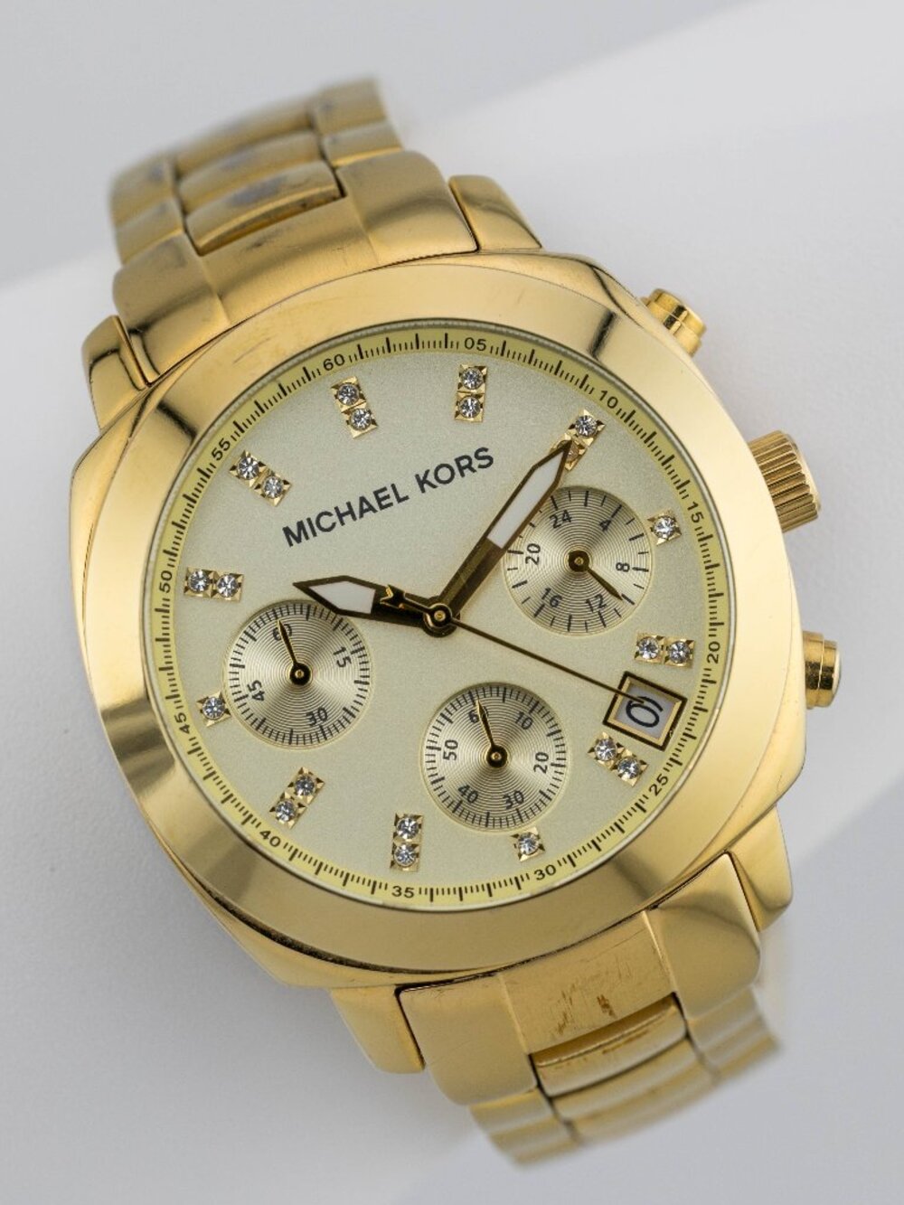 Michael Kors MK-5132 Crystal Chronograph Watch Women's New Battery
